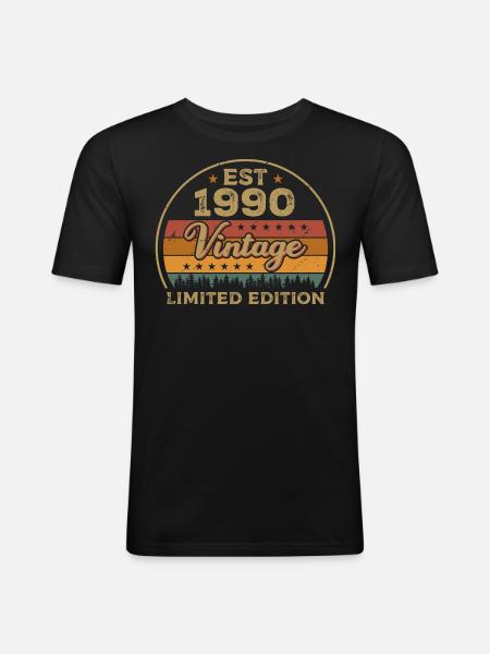 Legendary Since 1990 Birthday 1990 Vintage 1990 - Men's Slim Fit T-Shirt - black
