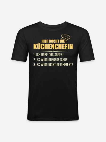 Cooking Funny Cook Chef Gift - Men's Slim Fit T-Shirt - black