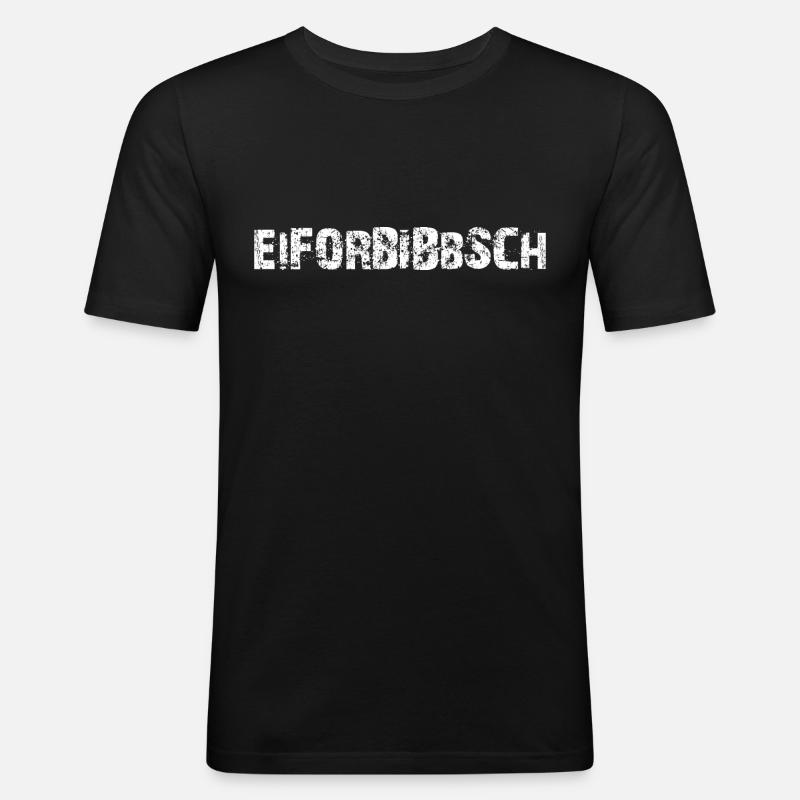 Eiforbibbsch - Männer Slim Fit T-Shirt - Schwarz