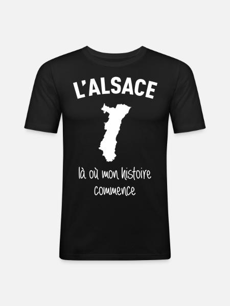 alsace-histoire - T-shirt près du corps Homme - noir