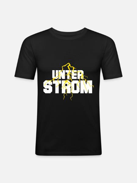 Unter Strom - Männer Slim Fit T-Shirt - Schwarz