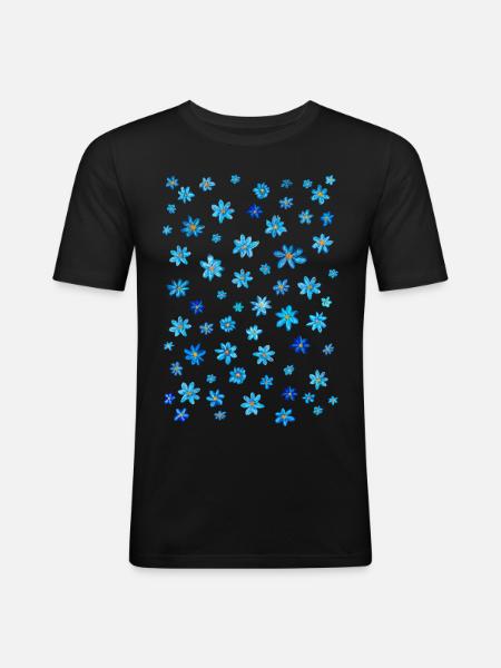 Vergissmeinnicht - Männer Slim Fit T-Shirt - Schwarz