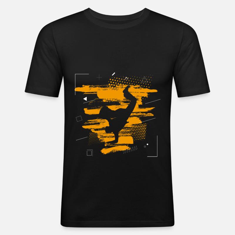 Breakdance Abstrakt - Männer Slim Fit T-Shirt - Schwarz