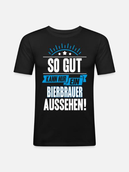 BIERBRAUER - Männer Slim Fit T-Shirt - Schwarz