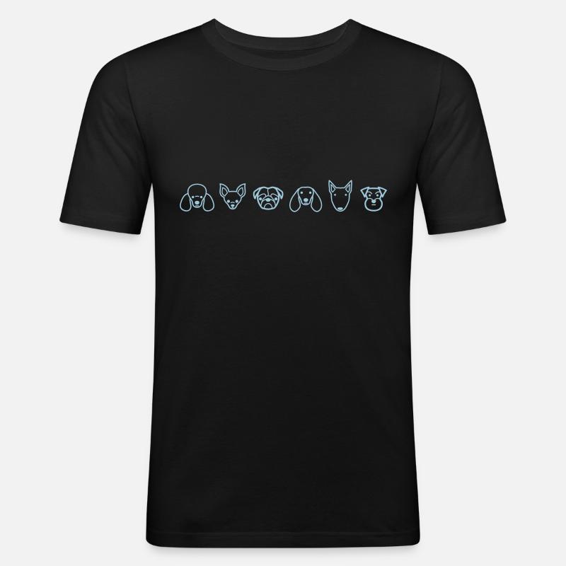 Dogs - Männer Slim Fit T-Shirt - Schwarz
