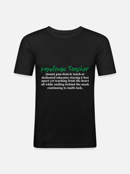 Online-Lehrer - Männer Slim Fit T-Shirt - Schwarz