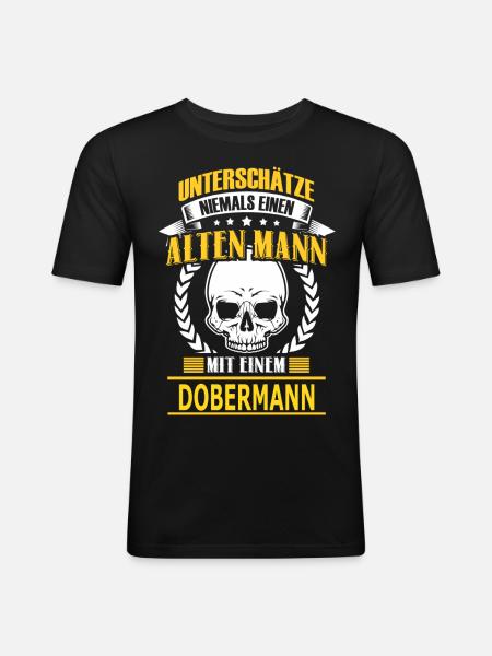 DOBERMANN - Männer Slim Fit T-Shirt - Schwarz