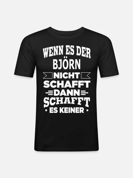 BJÖRN - Männer Slim Fit T-Shirt - Schwarz