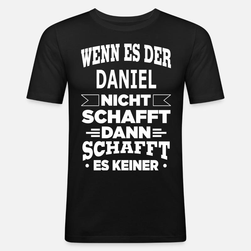 DANIEL - Männer Slim Fit T-Shirt - Schwarz