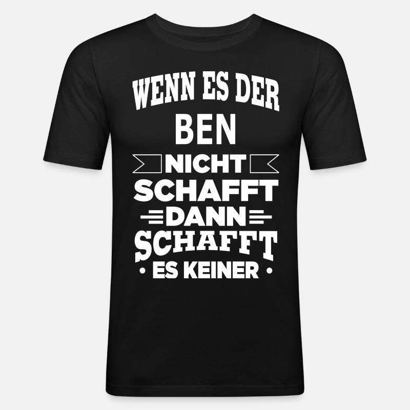 BEN - Männer Slim Fit T-Shirt - Schwarz