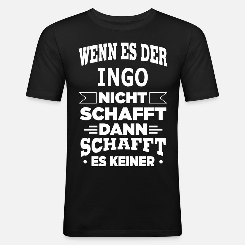 INGO - Männer Slim Fit T-Shirt - Schwarz