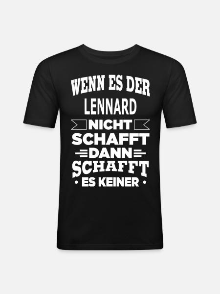 LENNARD - Männer Slim Fit T-Shirt - Schwarz