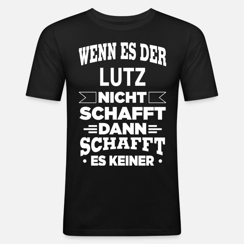 LUTZ - Männer Slim Fit T-Shirt - Schwarz