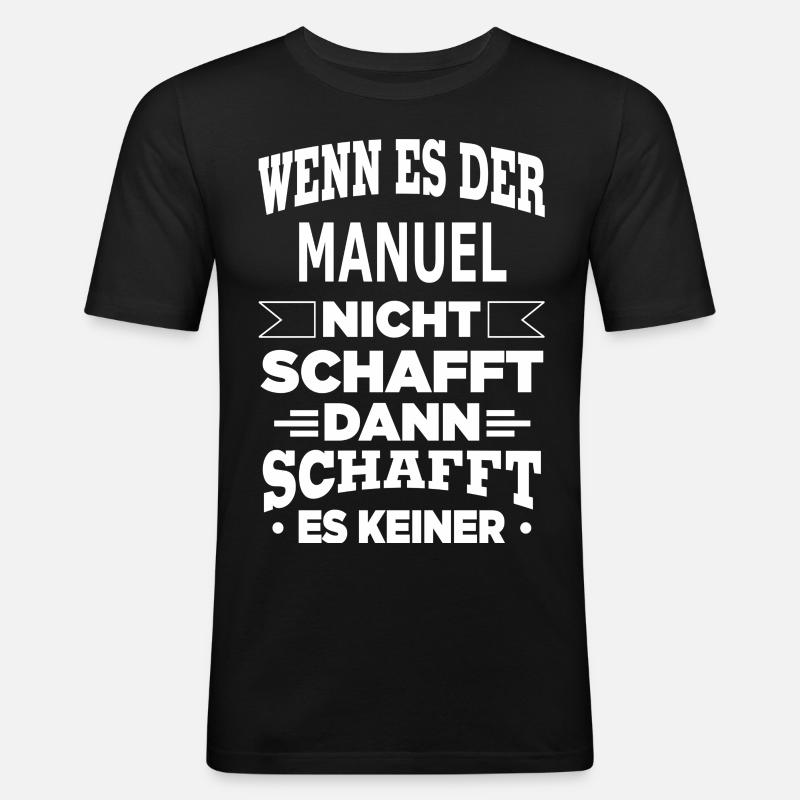 MANUEL - Männer Slim Fit T-Shirt - Schwarz
