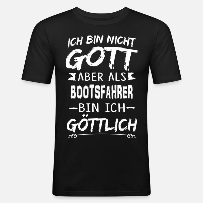 BOOTSFAHRER - Männer Slim Fit T-Shirt - Schwarz