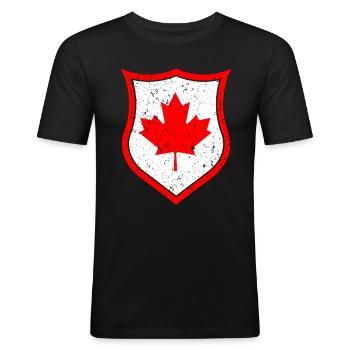 Kanada - Männer Slim Fit T-Shirt - Schwarz - Vorne - Nik (191cm)
