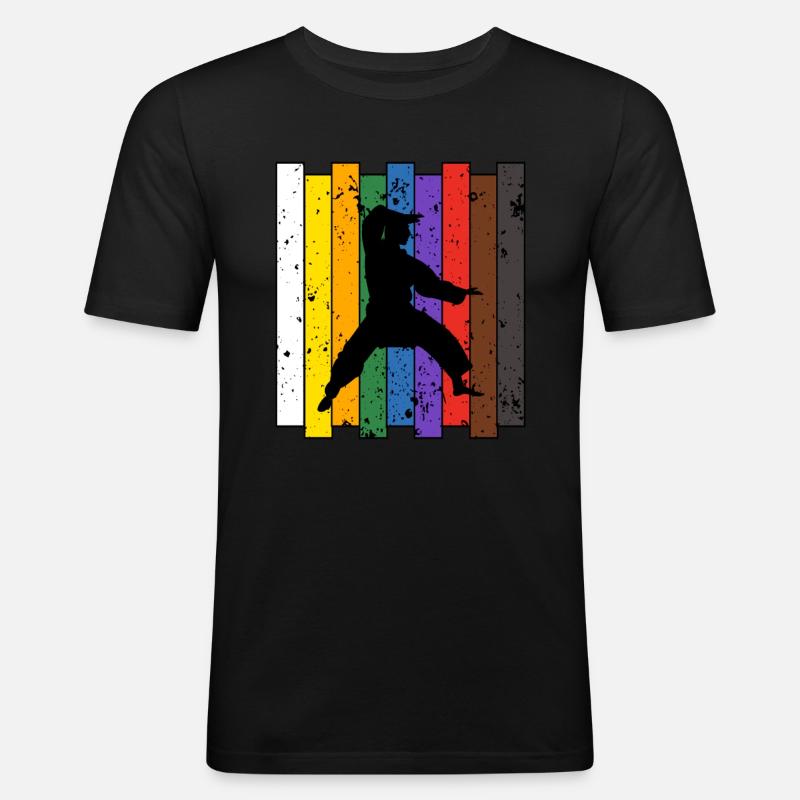 Karate - Männer Slim Fit T-Shirt - Schwarz