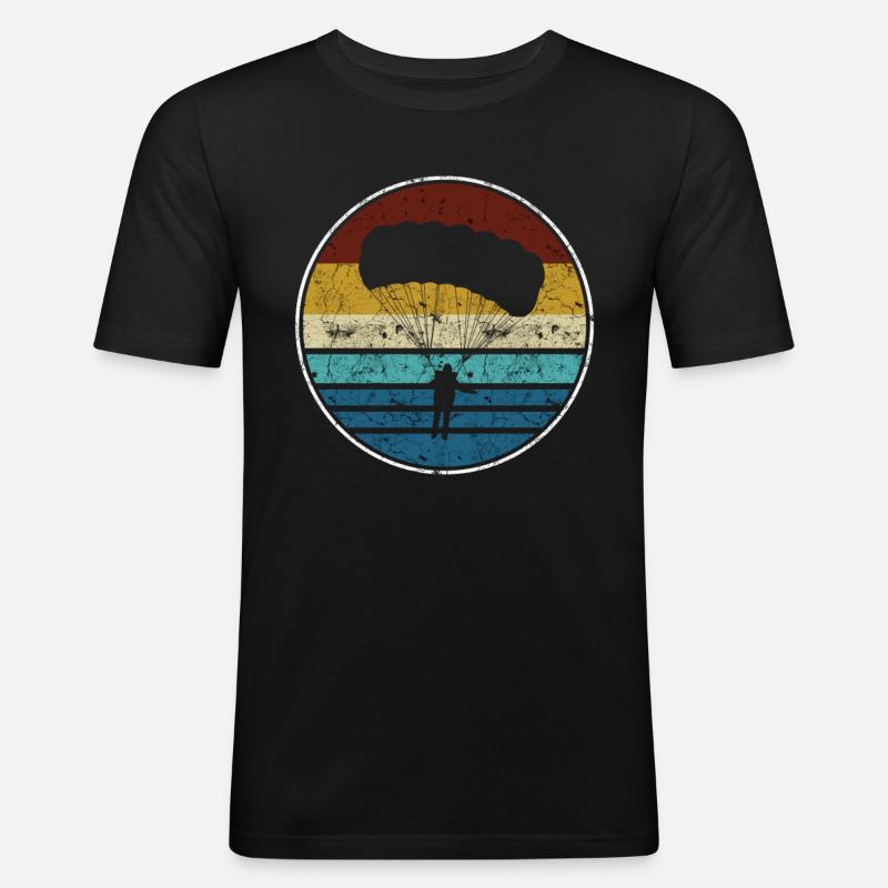Fallschirm - Männer Slim Fit T-Shirt - Schwarz