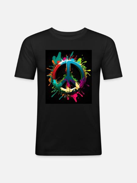 Abstract Peace Symbol - Men's Slim Fit T-Shirt - black