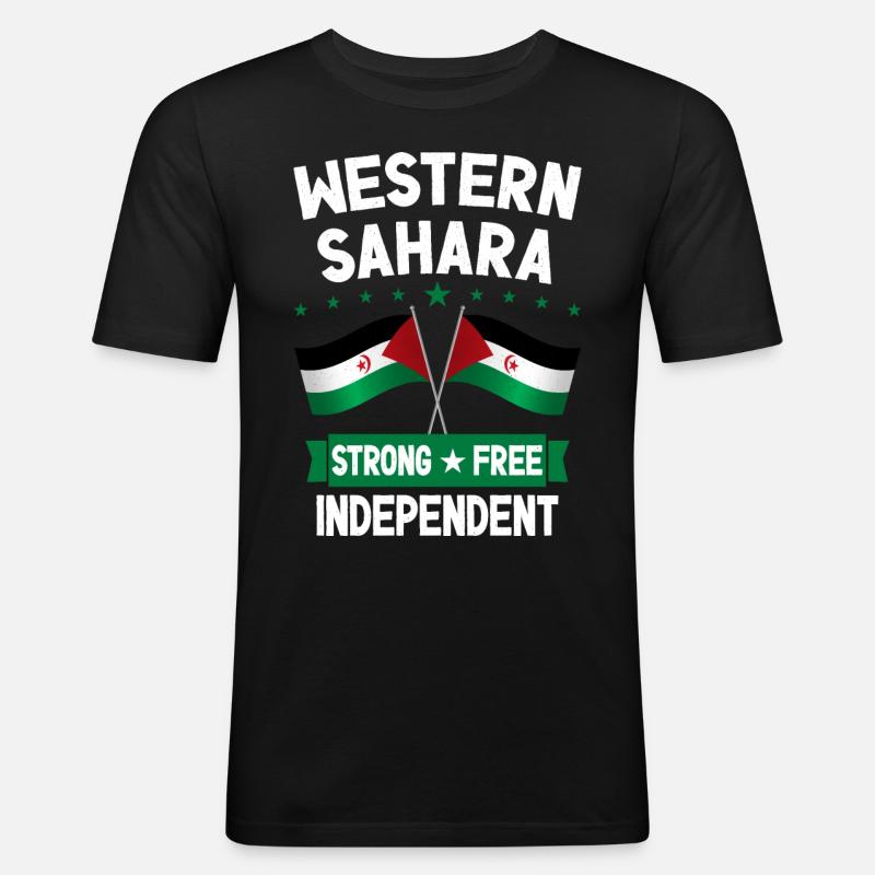 Sahara occidentale - Maglietta aderente da uomo - nero