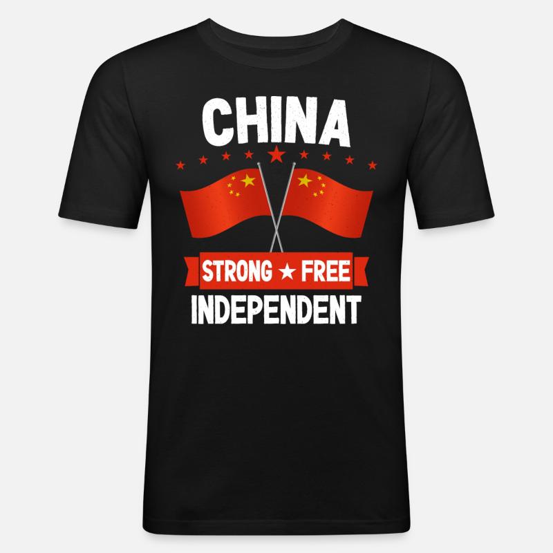 China - Männer Slim Fit T-Shirt - Schwarz