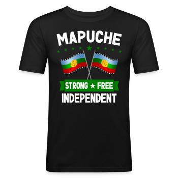 Mapuche - Männer Slim Fit T-Shirt - Schwarz - Vorne - Nik (191cm)