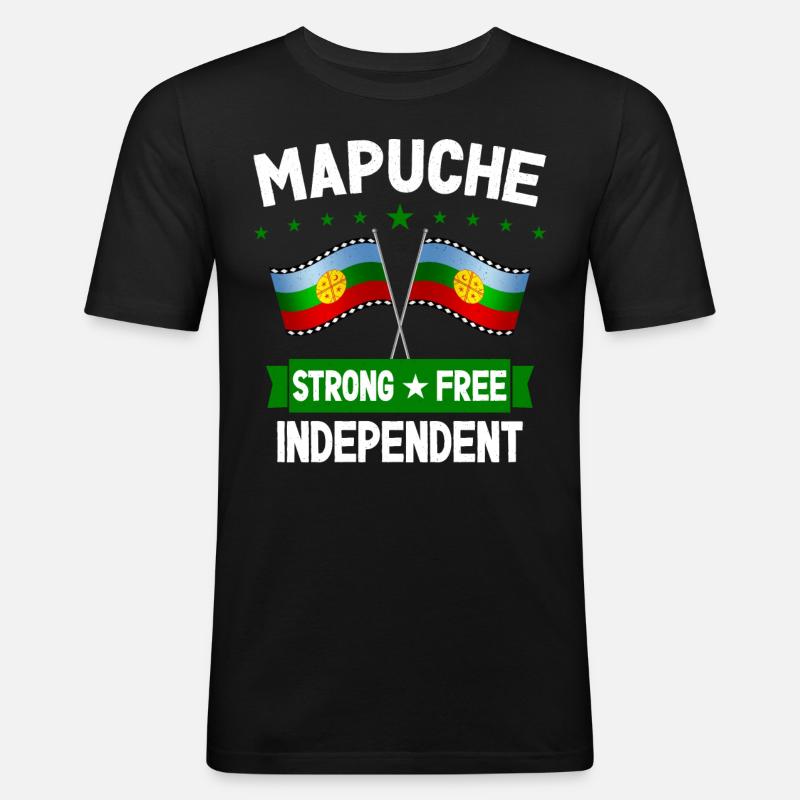 Mapuche - Männer Slim Fit T-Shirt - Schwarz