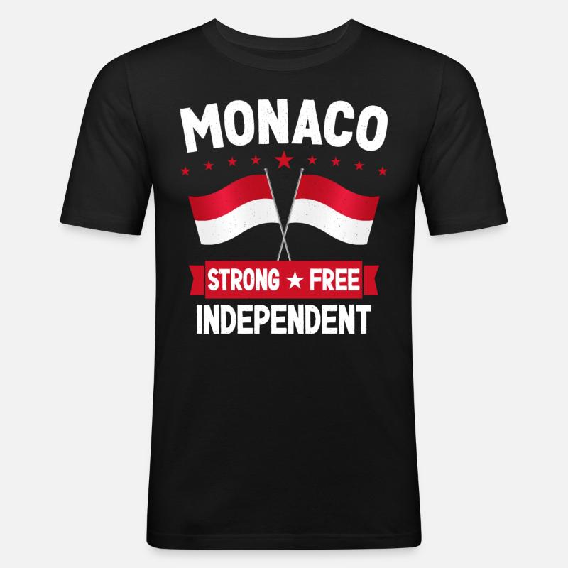 Monaco - Männer Slim Fit T-Shirt - Schwarz