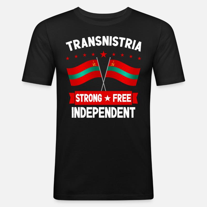 Transnistrien - Männer Slim Fit T-Shirt - Schwarz