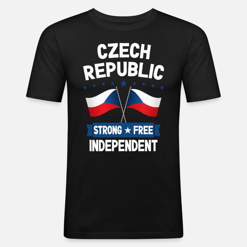 Tschechische Republik - Männer Slim Fit T-Shirt - Schwarz