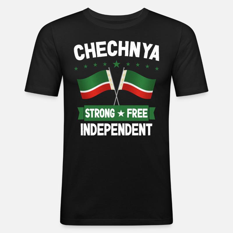 Tschetschenien - Männer Slim Fit T-Shirt - Schwarz