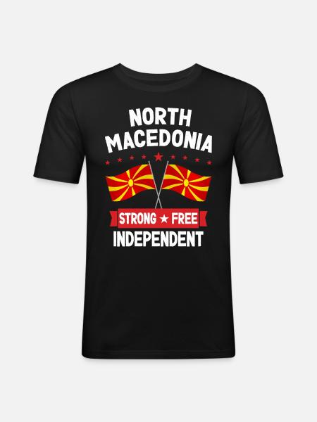 North Macedonia - Men's Slim Fit T-Shirt - black