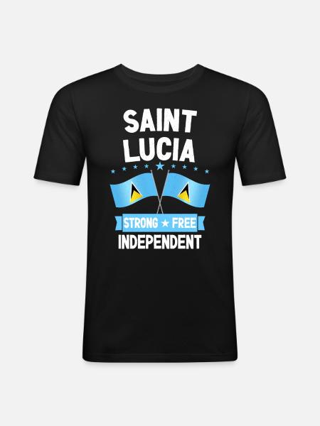 Saint Lucia - Men's Slim Fit T-Shirt - black
