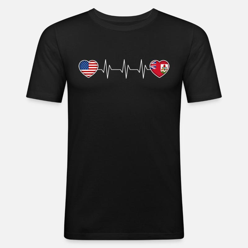 Bermuda - Männer Slim Fit T-Shirt - Schwarz