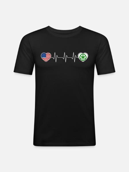 Padanie - T-shirt près du corps Homme - noir