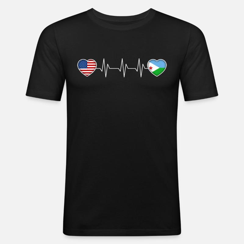 Dschibuti - Männer Slim Fit T-Shirt - Schwarz