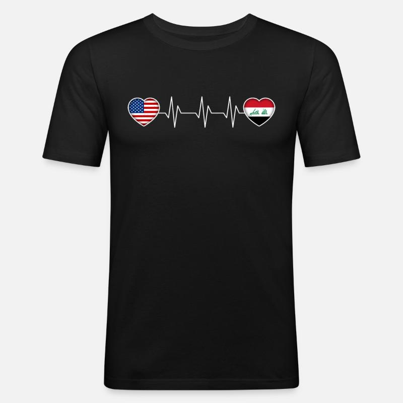 Irak - Männer Slim Fit T-Shirt - Schwarz