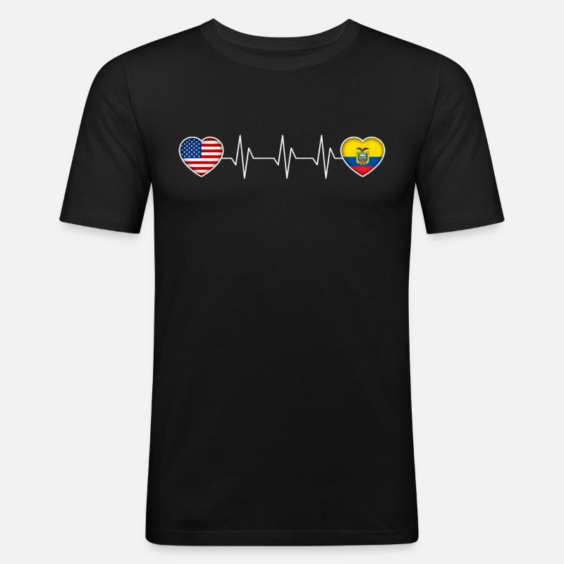 Ecuador - Männer Slim Fit T-Shirt - Schwarz