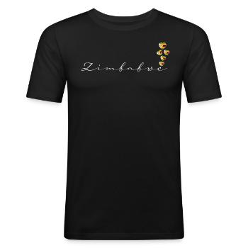 Zimbabwe - T-shirt près du corps Homme - noir - Devant - Nik (191cm)