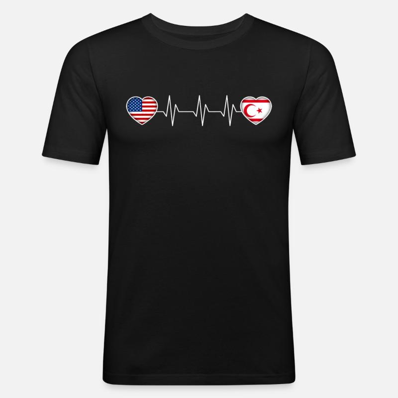 Nordzypern - Männer Slim Fit T-Shirt - Schwarz