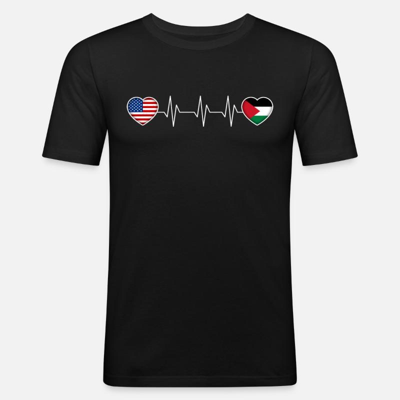 Palästina - Männer Slim Fit T-Shirt - Schwarz