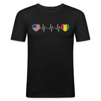 Guinée - T-shirt près du corps Homme - noir - Devant - Nik (191cm)