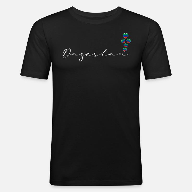 Dagestan - Männer Slim Fit T-Shirt - Schwarz