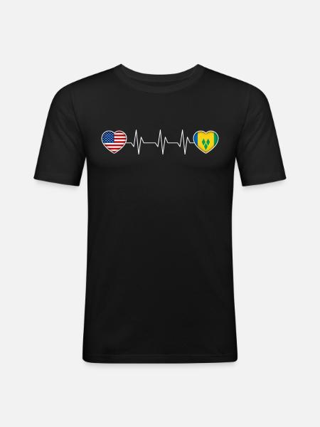 Saint Vincent and the Grenadines - Men's Slim Fit T-Shirt - black