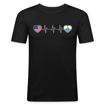 Saint-Marin - T-shirt près du corps Homme - noir - Devant - Nik (191cm)