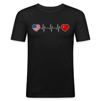 Union soviétique - T-shirt près du corps Homme - noir - Devant - Nik (191cm)
