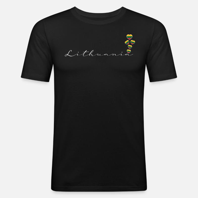 Litauen - Männer Slim Fit T-Shirt - Schwarz