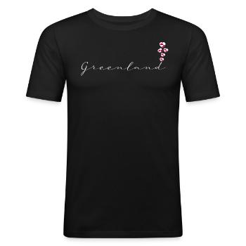 Grönland - Männer Slim Fit T-Shirt - Schwarz - Vorne - Nik (191cm)