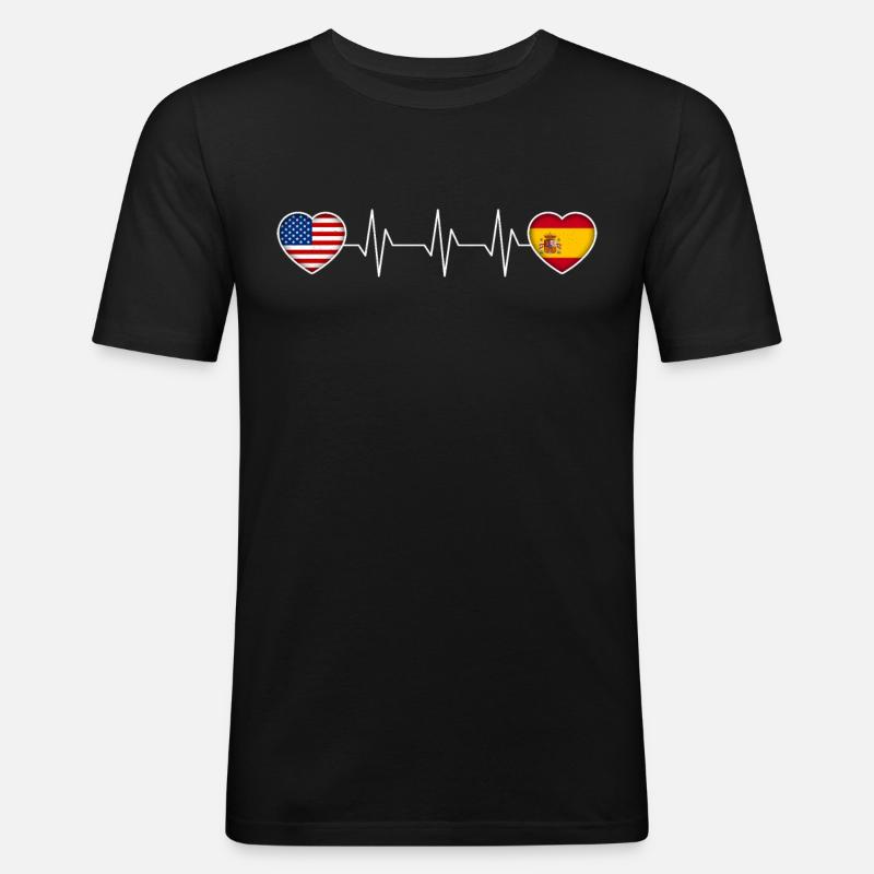Spanien - Männer Slim Fit T-Shirt - Schwarz