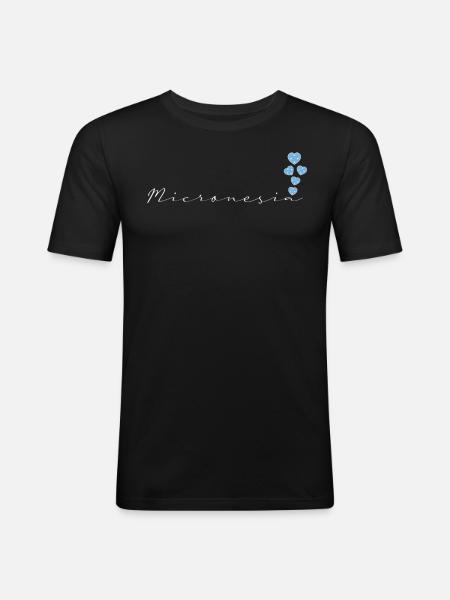 Micronésie - T-shirt près du corps Homme - noir